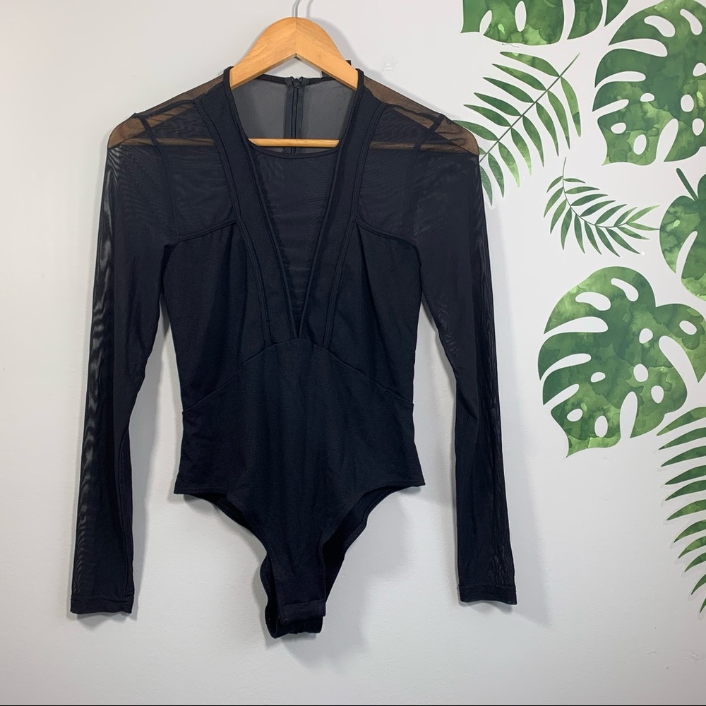Bardot Mix Mesh Body Suit Sz S